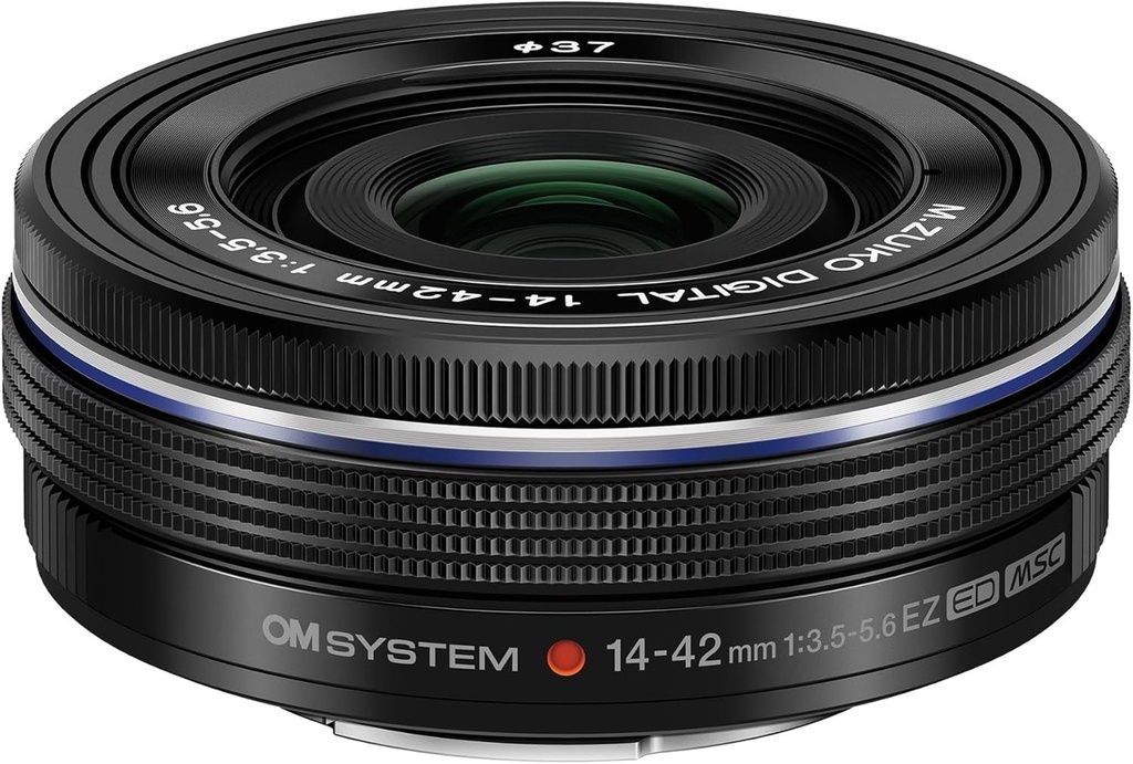 Obiectiv OM System M.Zuiko Digital 14-42mm F3.5-5.6 EZ, Zoom Standard, pentru Camere MFT, Negru.jpg