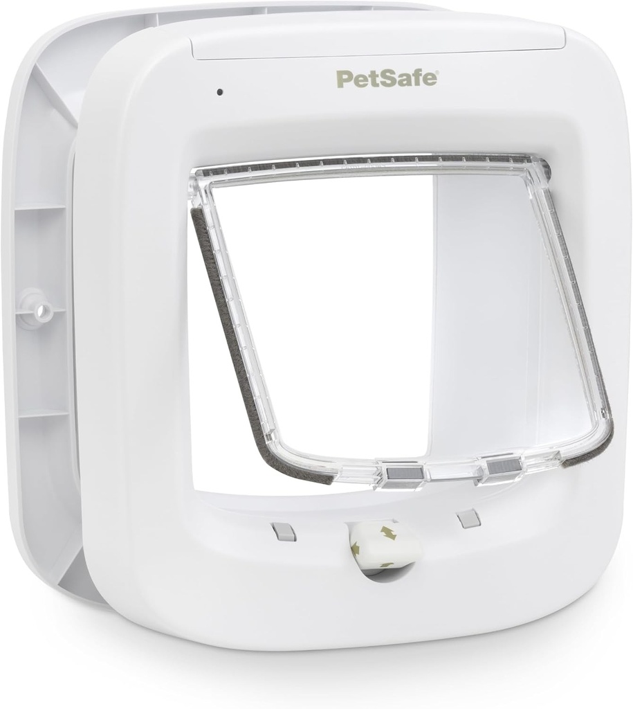 PetSafe - Clapa cu microcip pentru animale de companie - pentru utilizare in interior sau exterior - Acces RFID multi-utilizator pentru pana la 40 de animale de companie - 4 optiuni de blocare, instalare usoara - Alb