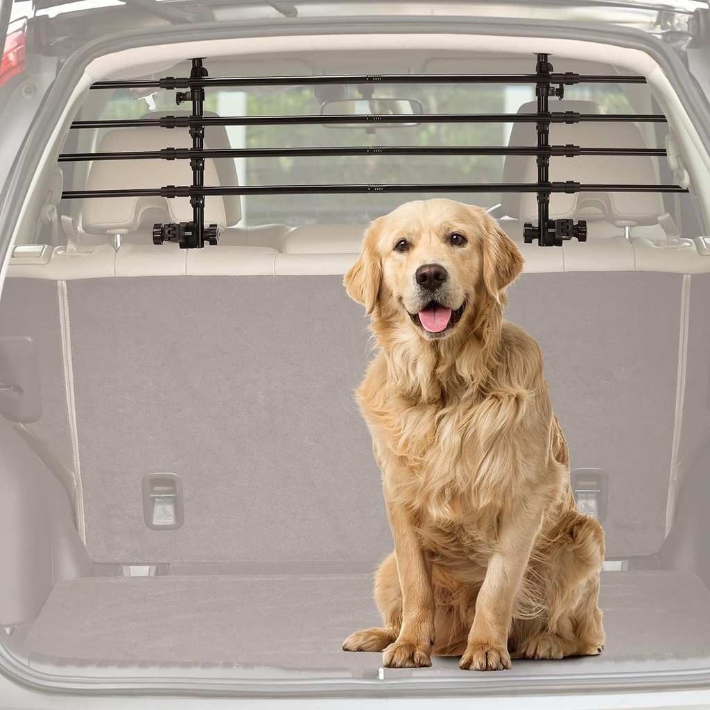 Bariera de protectie auto pentru caini JOYTUTUS din otel carbon, bariera de protectie pentru caini, bariera despartitoare, bariera pentru bagaje, universala pentru portbagaj 32-46CM * 85-140CM