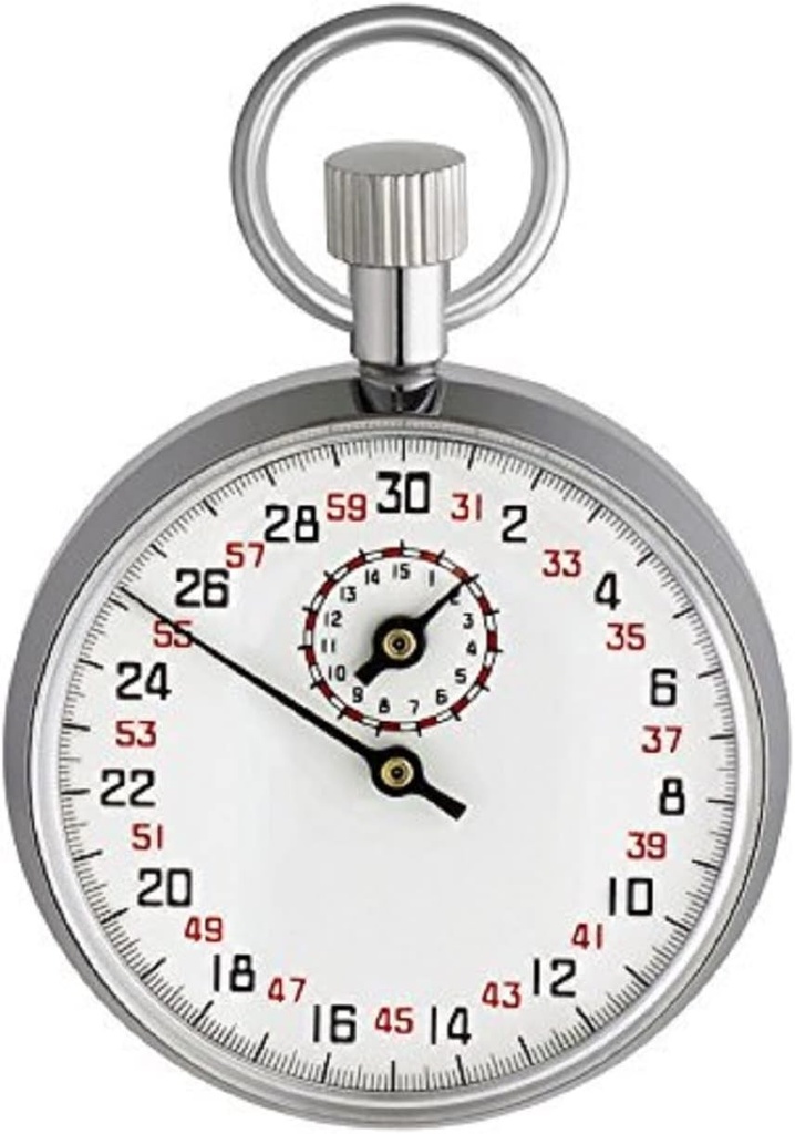Cronometru mecanic TFA Dostmann, 38.1021, functie Start/Stop/Resetare, intoarcere manuala, metal cromat
