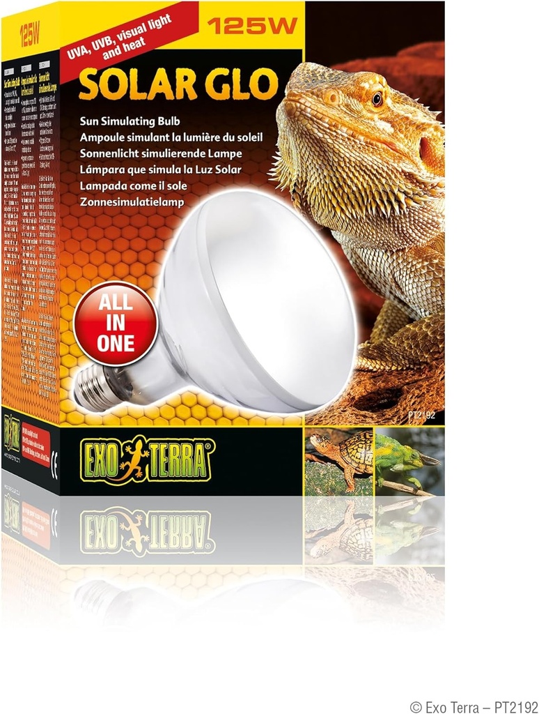 Exo Terra Solar Glo, lampa care simuleaza lumina soarelui, 125W, soclu E27, alb
