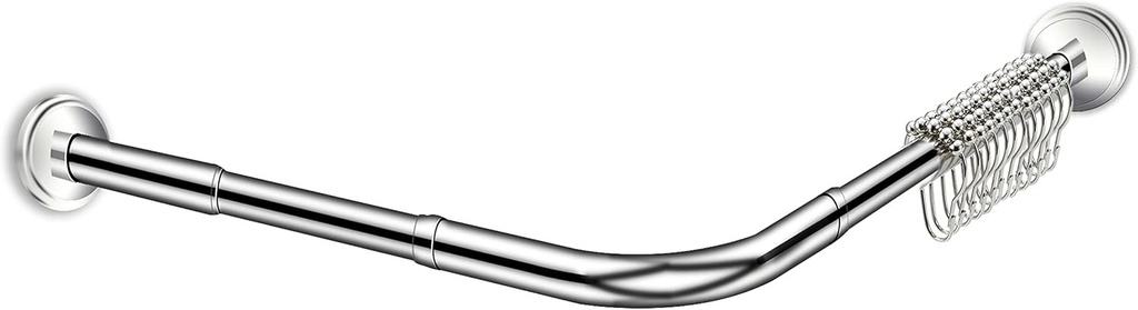 Bara telescopica pentru perdea de dus Begleri, L, fara gaurire, din otel inoxidabil, (75-95 cm) * (75-95 cm)