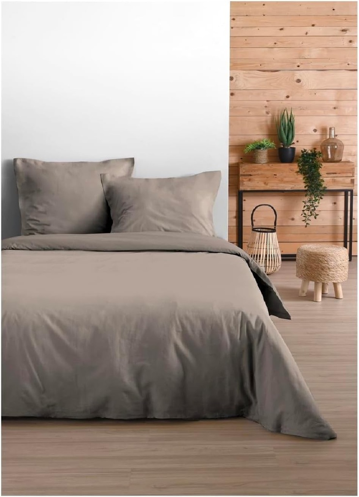 STOF - Husa pilota - Dimensiune 240x220 cm - 100% bumbac certificat Oeko-Tex - Culoare in - Model Eden - Lenjerie de pat pentru casa - Ideala pentru pat matrimonial Queen Size sau standard - 2 persoane