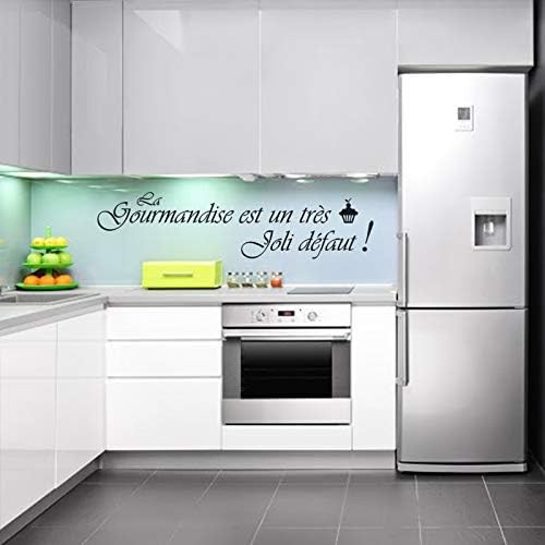 Autocolant de perete cu citat negru | Autocolant autoadeziv: „Lacomia este un defect foarte frumos” - Decoratiune de perete pentru camera de zi | Impermeabil/Detasabil - 30 x 50 cm