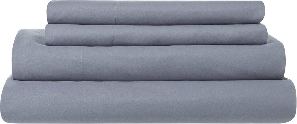 Todocama - Set de lenjerie de pat cu 4 piese - Cearsaf cu elastic - Cearsaf plat - Doua fete de perna