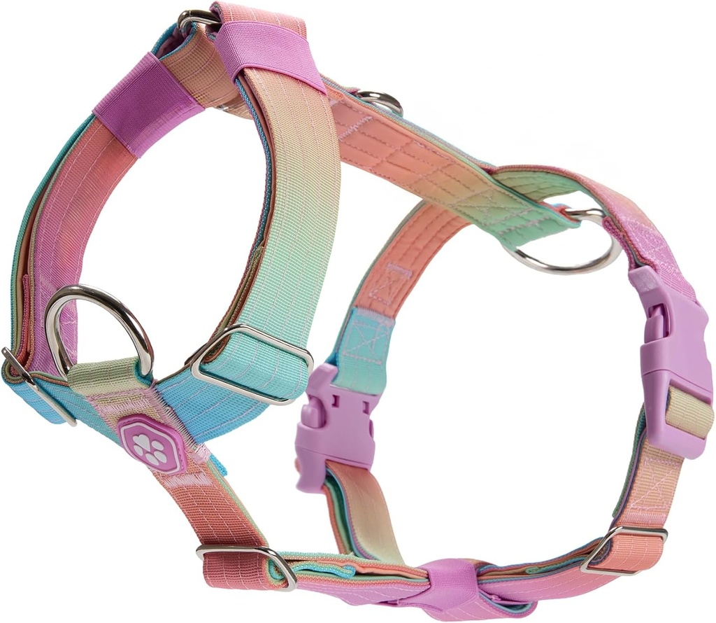 Ham pentru caini Spark Paws No-Pull - Conceput pentru siguranta si control, ideal pentru rase mari si puternice - Pitbull, Boxer - Stil retro anii '90 - L