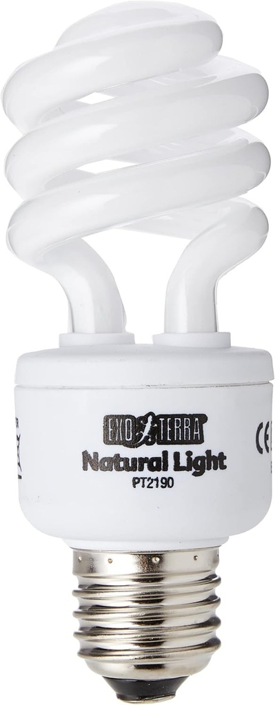 Lampa Exo Terra cu spectru complet, lumina naturala, lampa compacta cu spectru natural, ideala pentru toate reptilele si amfibienii, 13W, soclu E27 (pachet de 1)