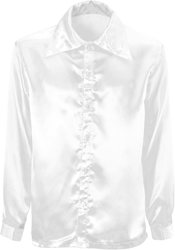 W WIDMANN MILANO Moda de petrecere - camasa disco anii '70, camasa cu maneca lunga, camasa din satin, carnaval
