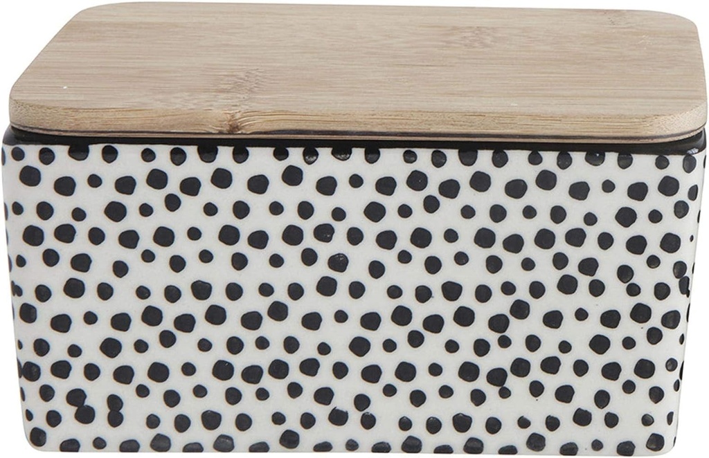 Bloomingville 2x Untiera Gatherings, Ceramica, 13 L x 7 I x 9 l cm, Galben si Negru