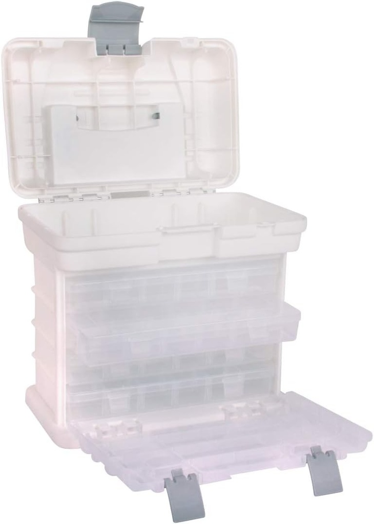Cutie de sortare/cutie de transport Rayher cu 4 tavi de sortiment + 1 compartiment cu capac, cu maner de transport, 27,5 x 17,5 x 26 cm, pentru sortare si organizare, cutie de depozitare, 39574000, asortata