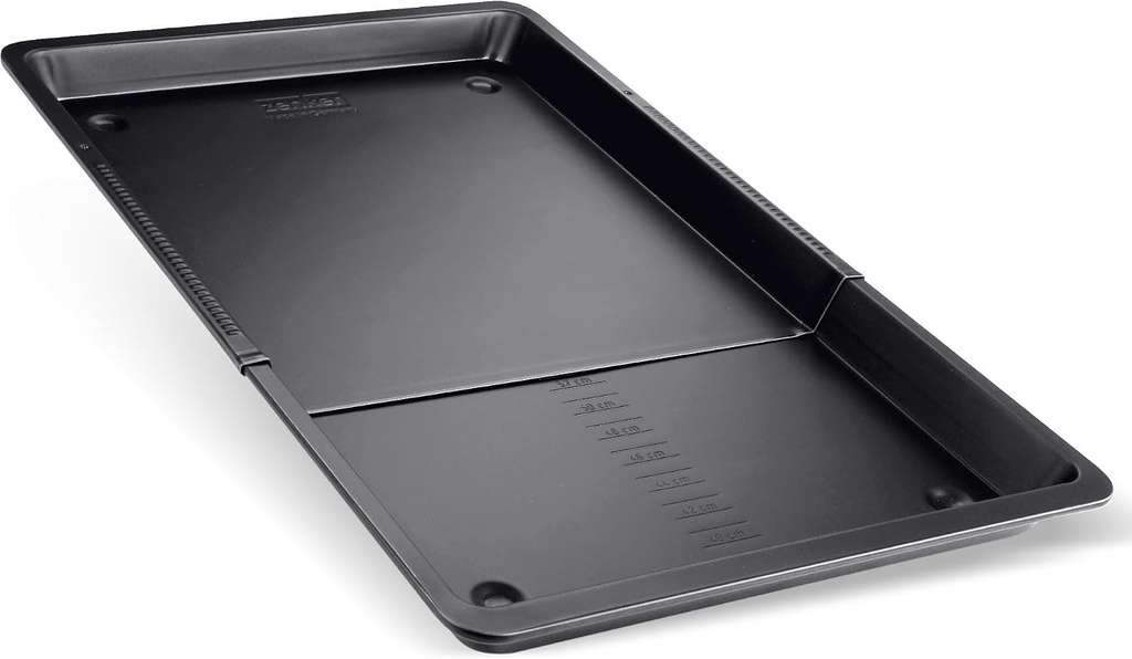 Tava universala de copt Zenker NEGRU METALIC, extensibila 37-52 cm – Antiaderenta, potrivita pentru orice cuptor