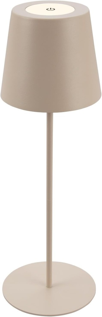 BRILONER - Lampa de masa LED fara fir, control tactil, intensitate reglabila, reglabila pe inaltime, alimentata cu baterii, lampa de exterior, 36x10.5 cm, bej