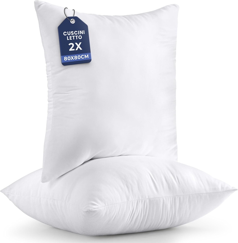 Utopia Bedding Set 2 piese de perne 80 x 80 cm, perne interioare, perne de umplutura, perne pentru cap, perne pentru canapea (Alb)