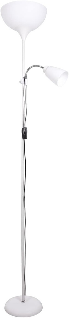 BEL AIR HOME - Lampa de podea Varese 1xE27 1xE14 178cm - Ideala pentru camere de zi si studiouri - Design modern si functional - Lampa de citit reglabila (ALB) (Becurile nu sunt incluse)