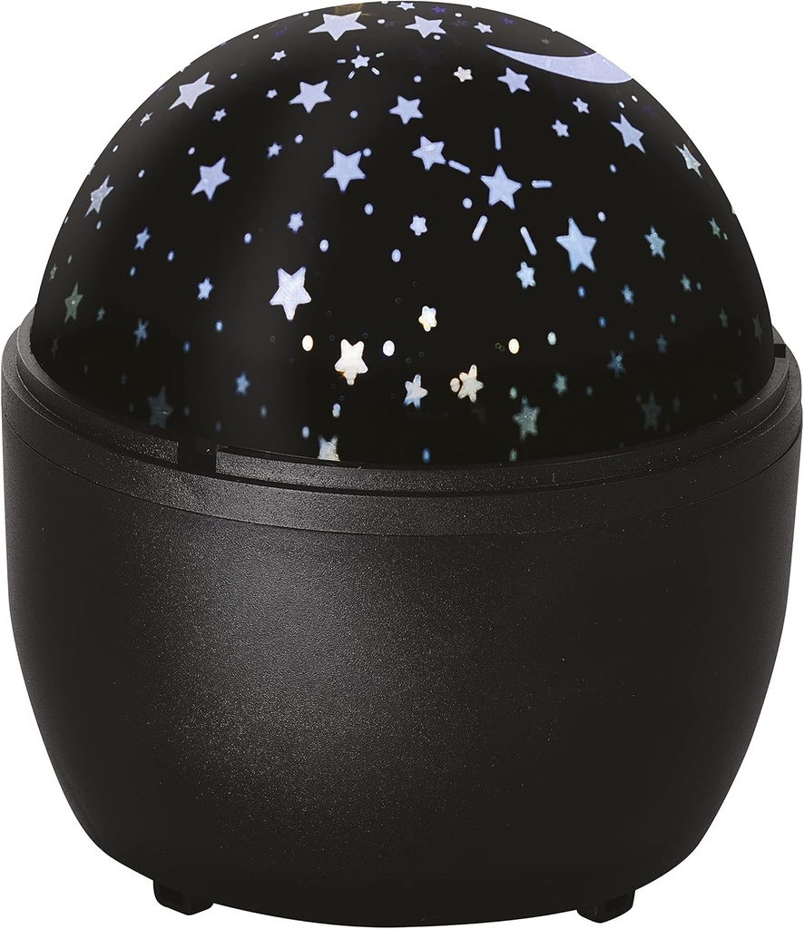 Proiector LED EMOS Star, proiectie decorativa cu cer instelat, proiector de tavan si perete, alimentat cu USB sau baterii (3x AA), durata de viata de 10000 de ore, IP20 pentru utilizare in interior, DCPW06, negru