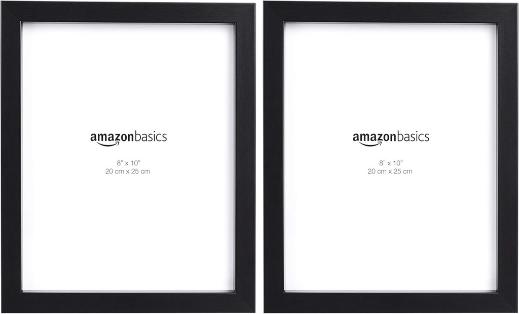 Rama foto dreptunghiulara Amazon Basics - 20 x 25 cm, Negru, 2 bucati, 20 x 25 cm