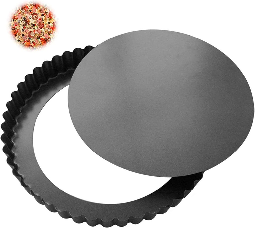 Tava de tarta Gurxi 26 cm cu baza detasabila - Tava pentru quiche, tava de tarta pentru prajituri si pizza