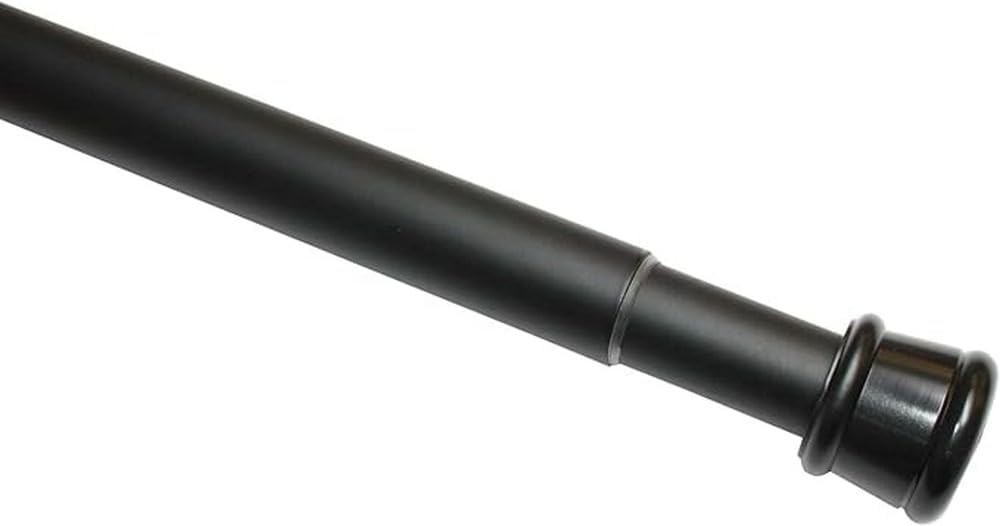 Bara metalica pentru perdea GARDINIA, extensibila, montare fara suruburi si gaurire, diametru 23/26 mm, lungime 60-100 cm, negru mat, otel