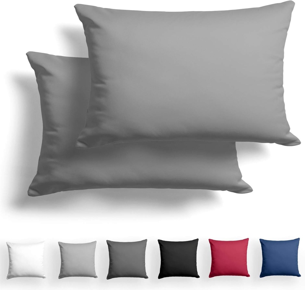 Set de 2 fete de perna Alreya Mako Satin 100% bumbac - 40x60 cm Bleumarin - cu fermoar YKK - Hipoalergenic si fara substante chimice