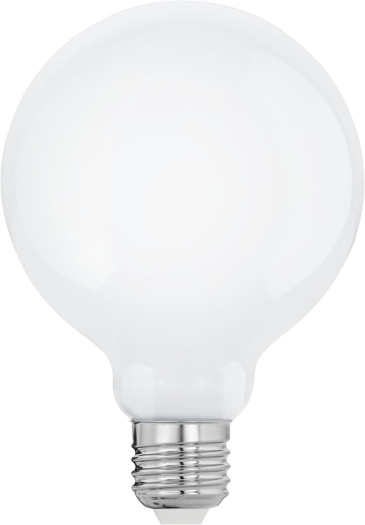 Lampa LED EGLO E27, bec Globe Milky, 7 wati (echivalent cu 60 wati), 806 lumeni, lumina alba calda, 2700 K, bec G95, Ø 9,5 cm