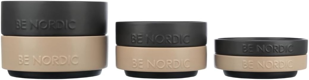TRIXIE BE NORDIC bol ceramic pentru caini, 1200 ml, negru - bol modern pentru hranire cu apa pentru caini de talie mare, Ø 18 cm, bol ceramic cu invelis antiderapant din cauciuc - 24524