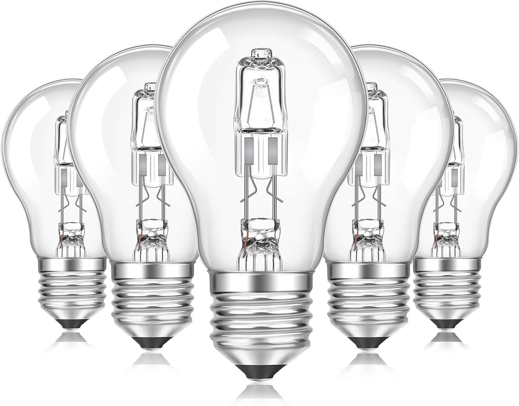 Bec SCNNC E27 A55 reglabil 220V, bec E27 clasic transparent, alb cald 2700K, becuri glob E27 pentru aplice, aplice de perete, lampi de masa, 5 bucati