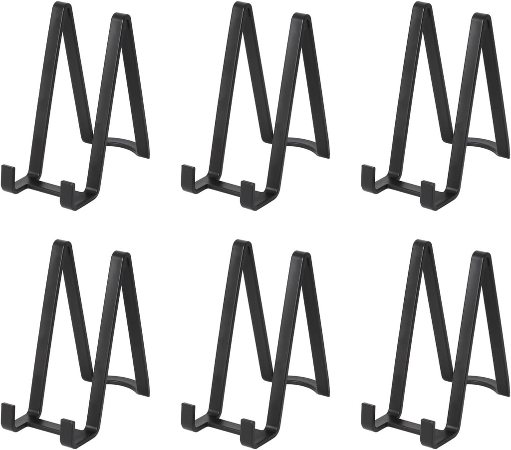 Sevalet decorativ pentru farfurii - Suport mic pentru farfurii | Suport de masa pentru rama foto - Sevalet de prezentare din plastic - 20 cm (6 bucati)
