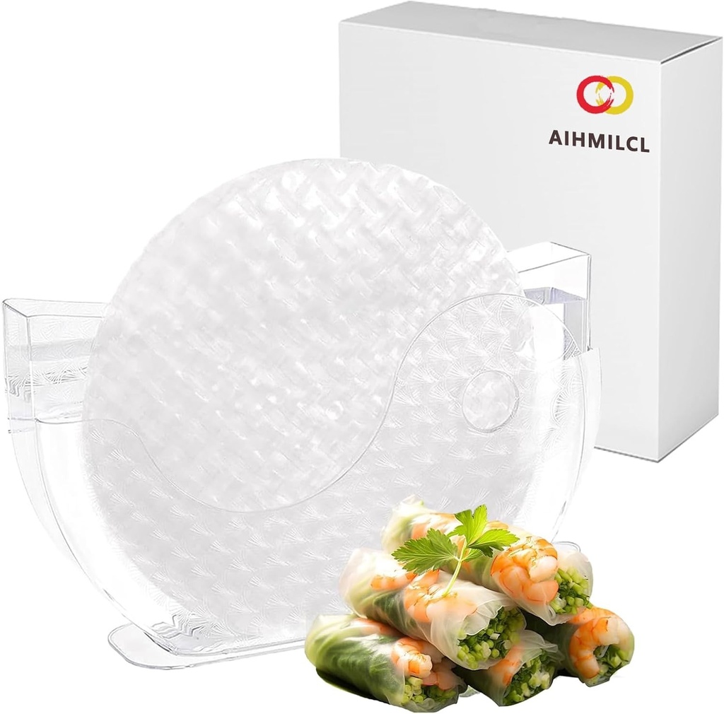 Suport pentru bol de apa din hartie de orez Aihmilcl, rulou de vara, bol de apa, ambalaje din hartie de orez pentru rulouri de primavara, 27 cm per pachet (hartia de orez nu este inclusa)