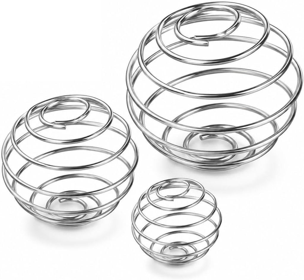 Set de 3 bile shaker din otel inoxidabil, bila shaker metalica, sticla de amestecare din otel inoxidabil, bila mixer pentru proteine, mixer de proteine ​​sport, fitness, sticla, cana, tel pentru bauturi amestecate cu proteine