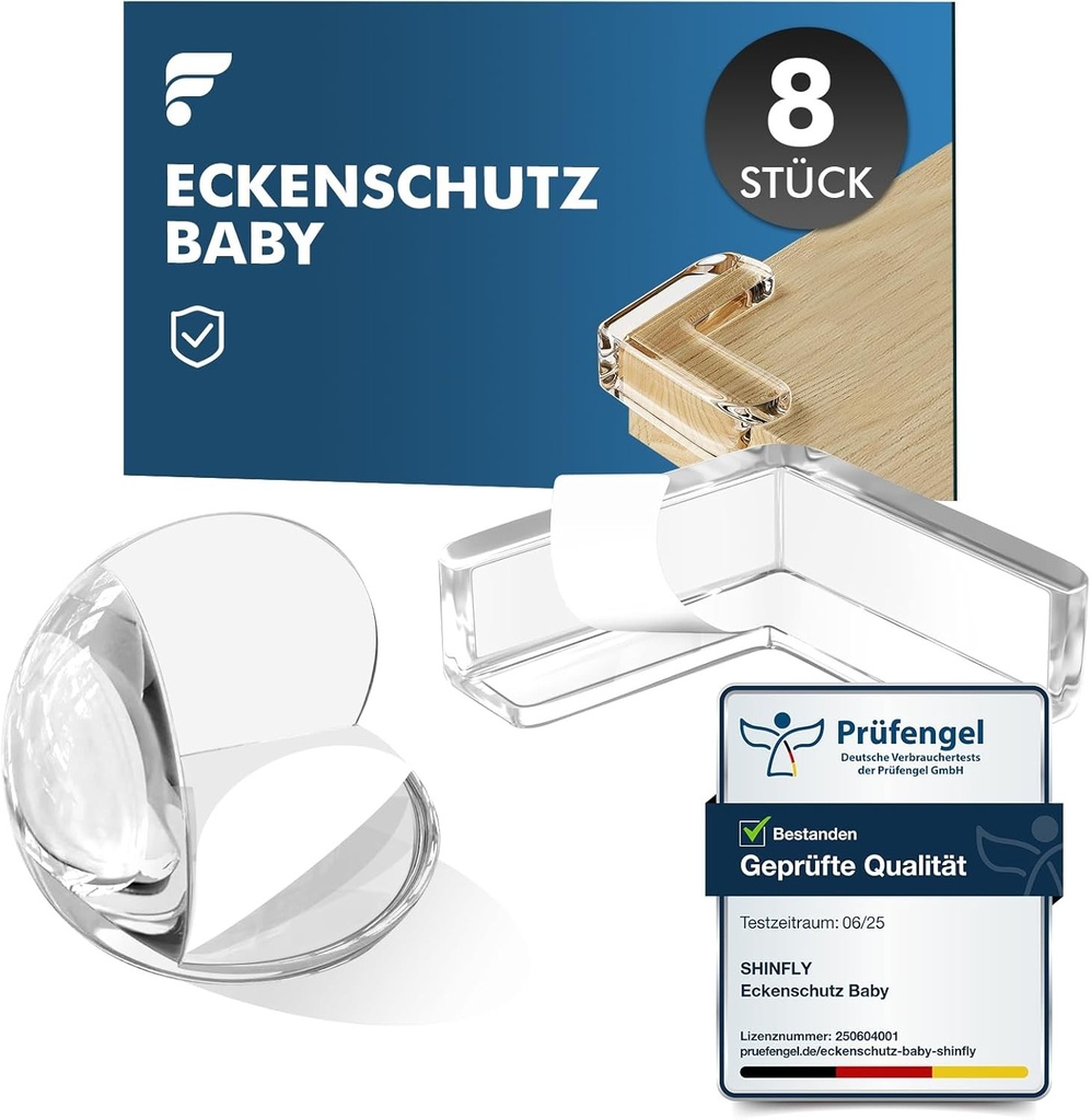 Shinfly Coltare Protectii pentru Copii, 8 Bucati Coltare Protectii Cauciuc, Coltare Protectii Transparente pentru Copii cu Adeziv Puternic pentru Colturi de Masa si Mobilier Kit de Siguranta pentru Acasa