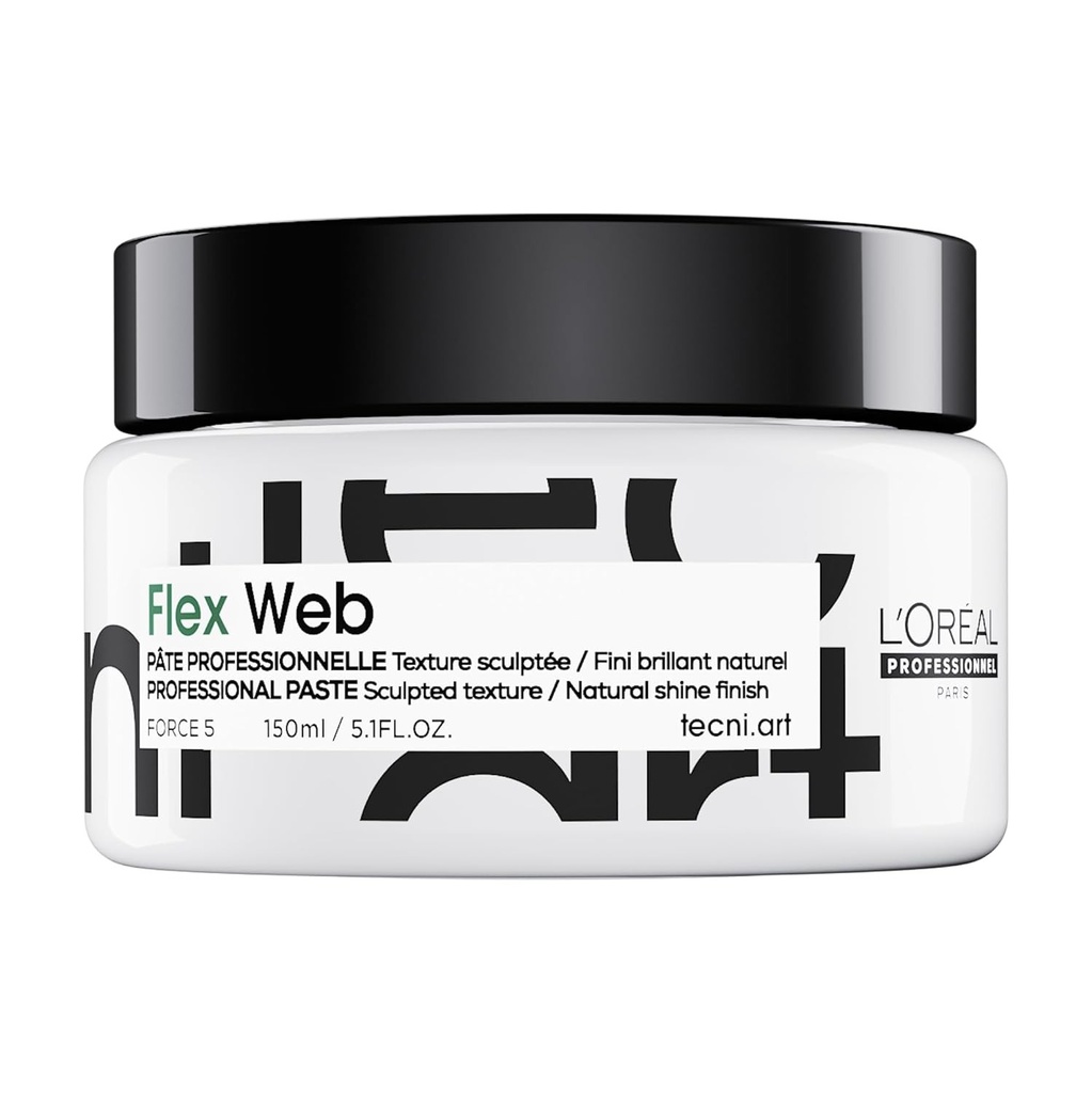 Pasta de coafat L'Oréal Professionnel pentru toate tipurile de par, pentru modelarea si (re)definirea parului, pentru un finisaj natural stralucitor, Tecni.ART, Flex Web, 150ml