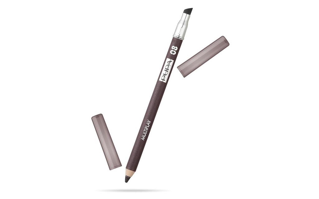 Creion de ochi Pupa Multiplay Basic Brun - Creion de ochi, fard de pleoape si Kajal cu utilizare tripla - Potrivit pentru ochi sensibili si lentile de contact (Culoare 08 Basic Brun) Dimensiune 1,2 g