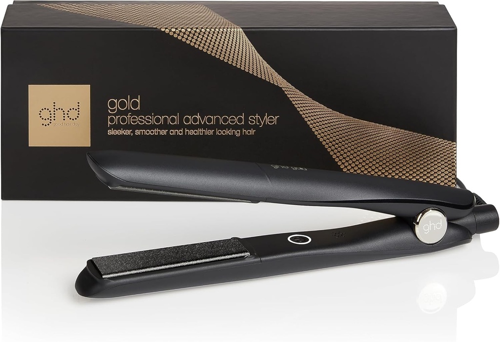 Placa de indreptat si de stilizat ghd Gold Black – Coafare profesionala avansata, par neted si moale cu stralucire suplimentara – Pentru toate tipurile de par