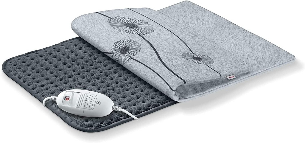 Perna incalzitoare Beurer HK 125 (marime XXL, cu 6 setari de temperatura, oprire automata si comutator LED, lavabila la masina), gri, 1 bucata (1 pachet), 60 x 40 cm