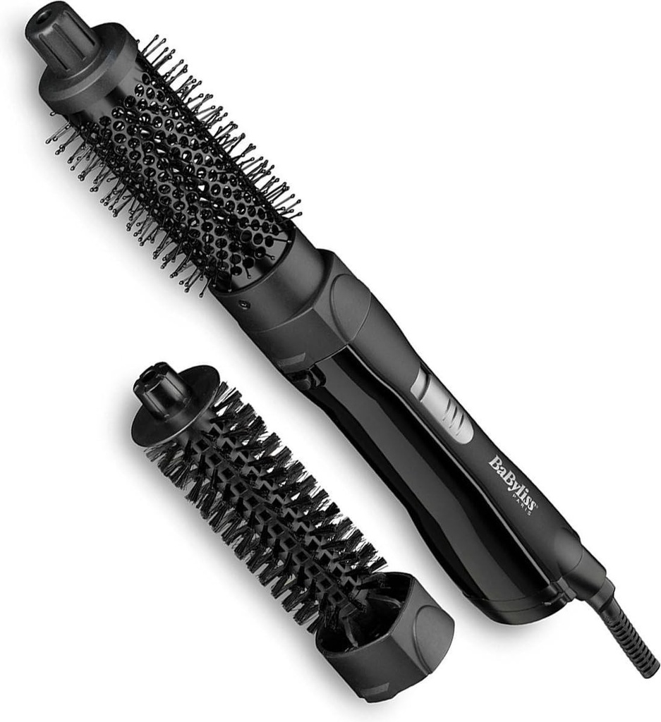 Perie cu aer cald BaByliss Shape & Smooth - Coafeaza cu flux de aer puternic, accesorii de 30 mm si 20 mm, functie jet rece, uscare si coafare rapida, negru, AS82E