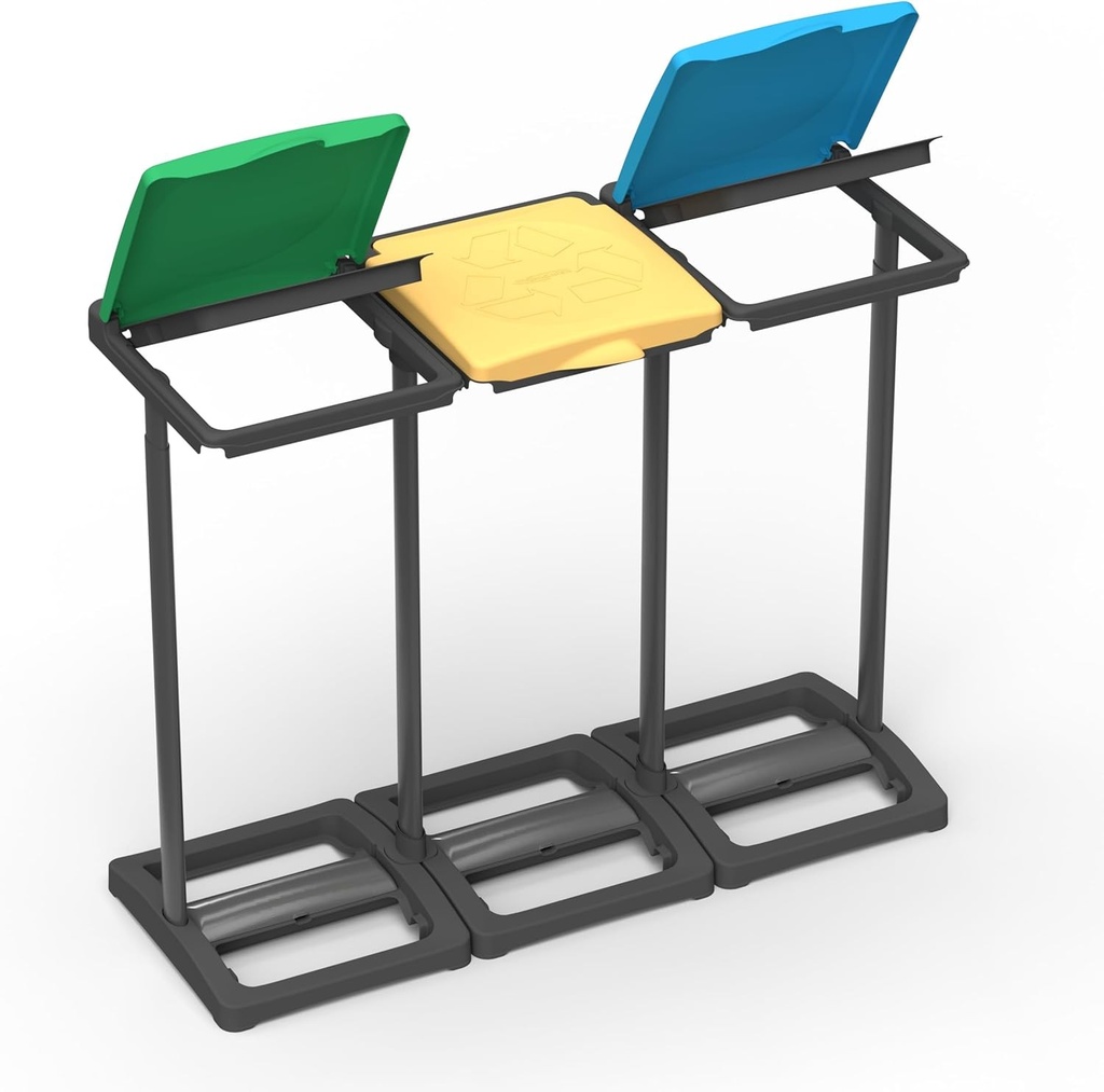 Mongardi: Mr. B Tris, suport pentru sac de colectare a deseurilor din rasina PP, usor de asamblat, pentru saci de 80-110 L, rezistent, pentru medii interioare si exterioare, 97Lx36Ax80H cm
