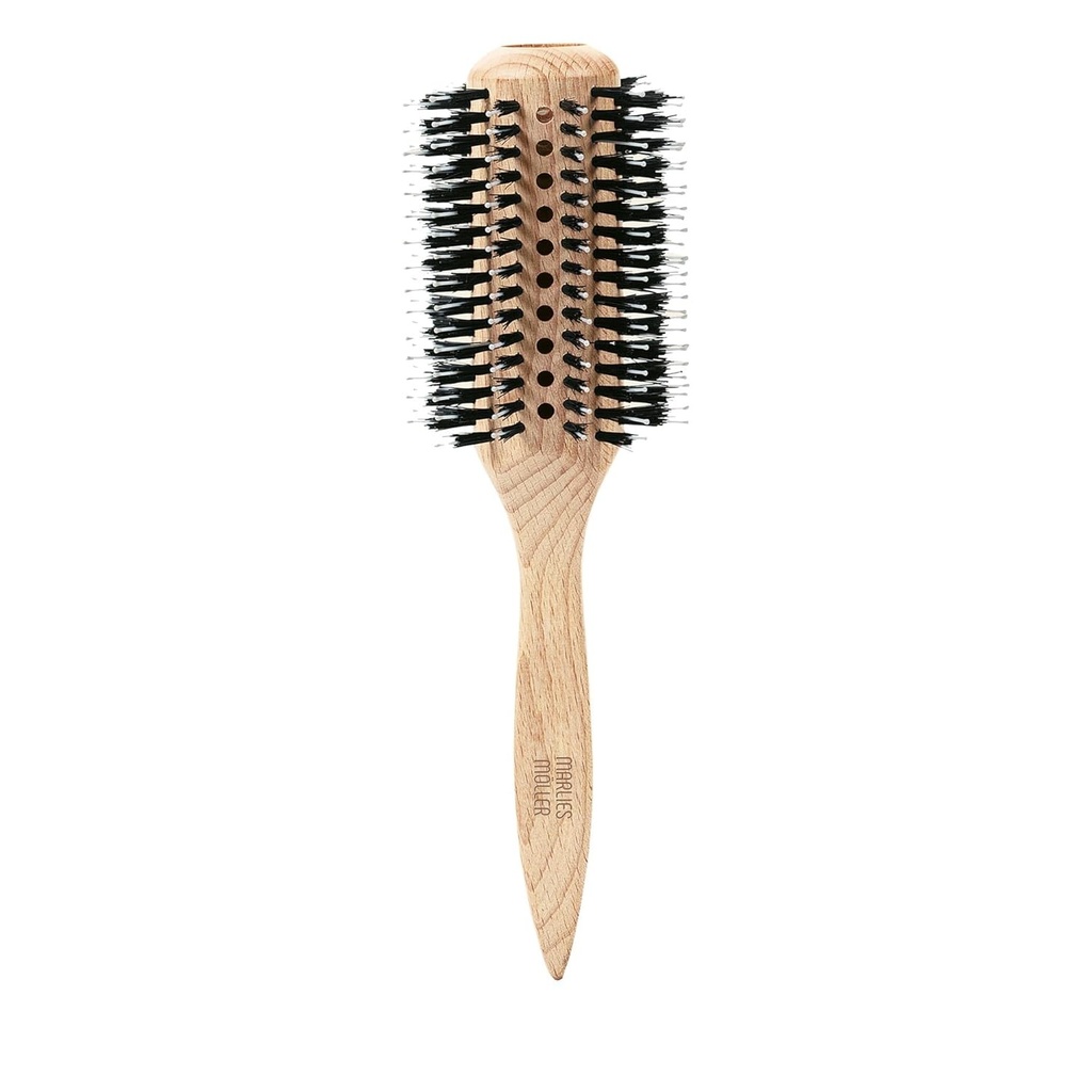 Perie de par Marlies Möller Super Round Brush - Perie rotunda mare pentru o coafare perfecta - Cu peri din lemn de fag si par natural - Pentru volum si densitate sporite