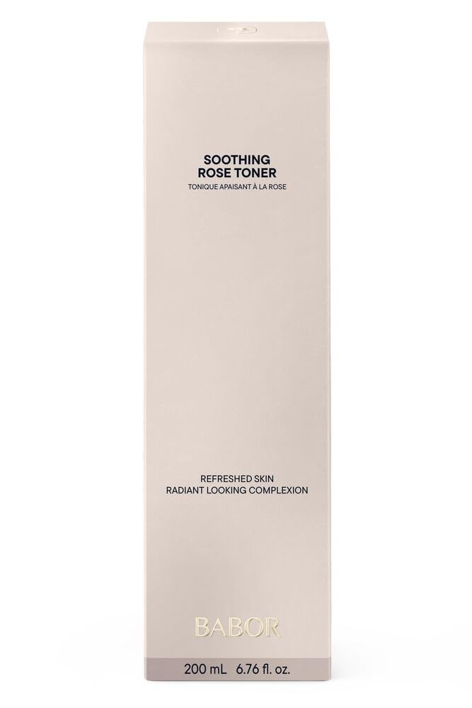 BABOR CLEANSING Esenta tonica cu trandafir pentru toate tipurile de ten, toner facial tonifiant si calmant, parfum de trandafir, fara alcool, formula vegana, 1 x 200 ml