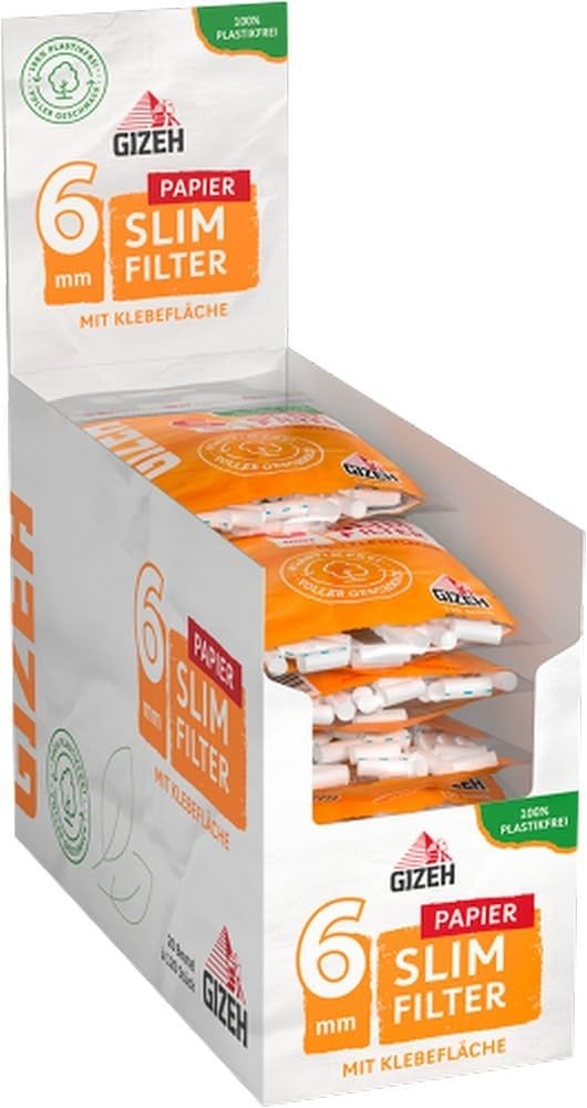 Filtre GIZEH Paper Slim, filtre 100% fara plastic, 20 de pungi a cate 120 de filtre fiecare