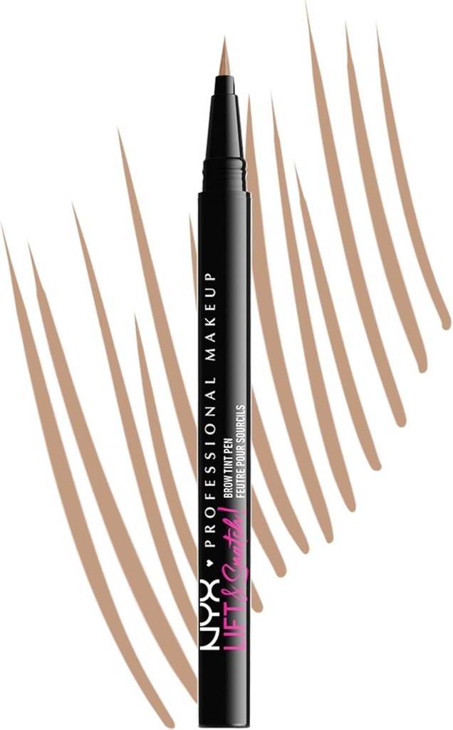 Creion de sprancene NYX Professional Makeup, stilou colorant Lift n Snatch, rezistent la manjire, rezistent la transfer, taupe