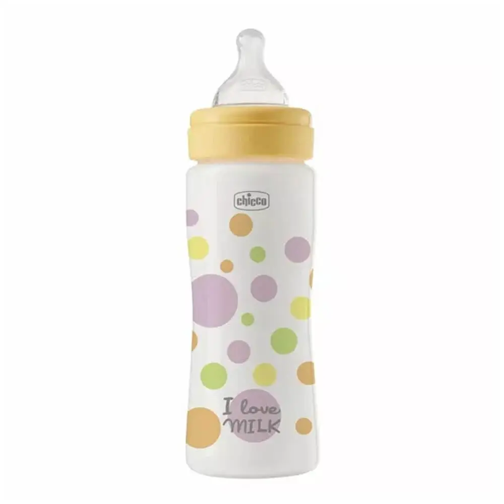 Biberon Chicco Perfect Easy Fast Flow, cu tetina Physio din silicon moale Soft Sense, anticolici, reduce regurgitarea si iritabilitatea, biberon din plastic 330 ml, 4 luni+, bebelusi
