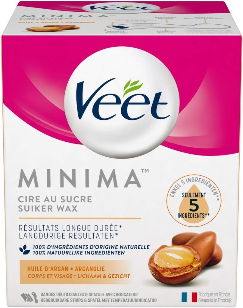 Ceara calda Veet - Ceara orientala cu zahar Minima - Ulei de argan - 250 ml - cu 100% ingrediente de origine naturala