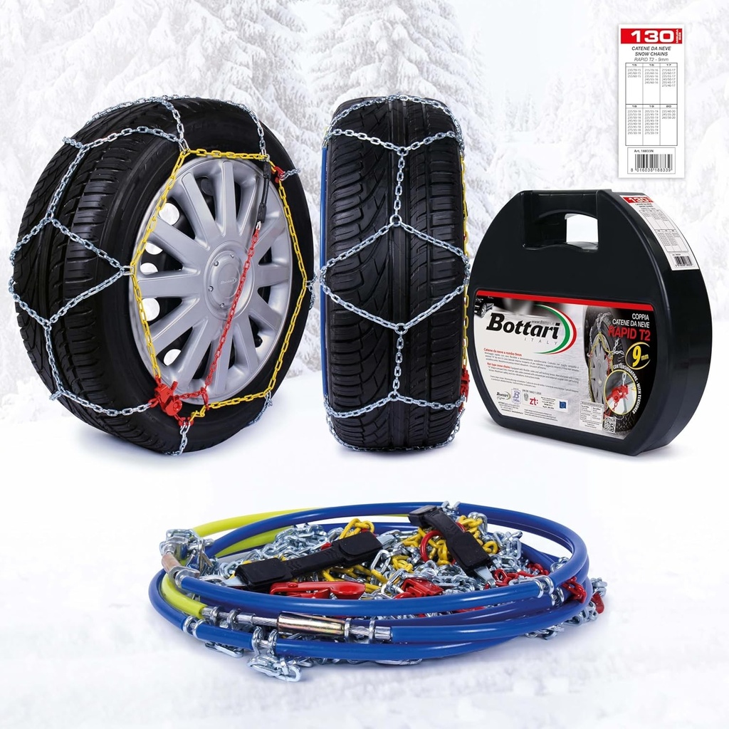 Lanturi de zapada Bottari [Goodyear] 18833 „Rapid T2”, 9 mm, marimea 130, compatibile cu ABS si ESP