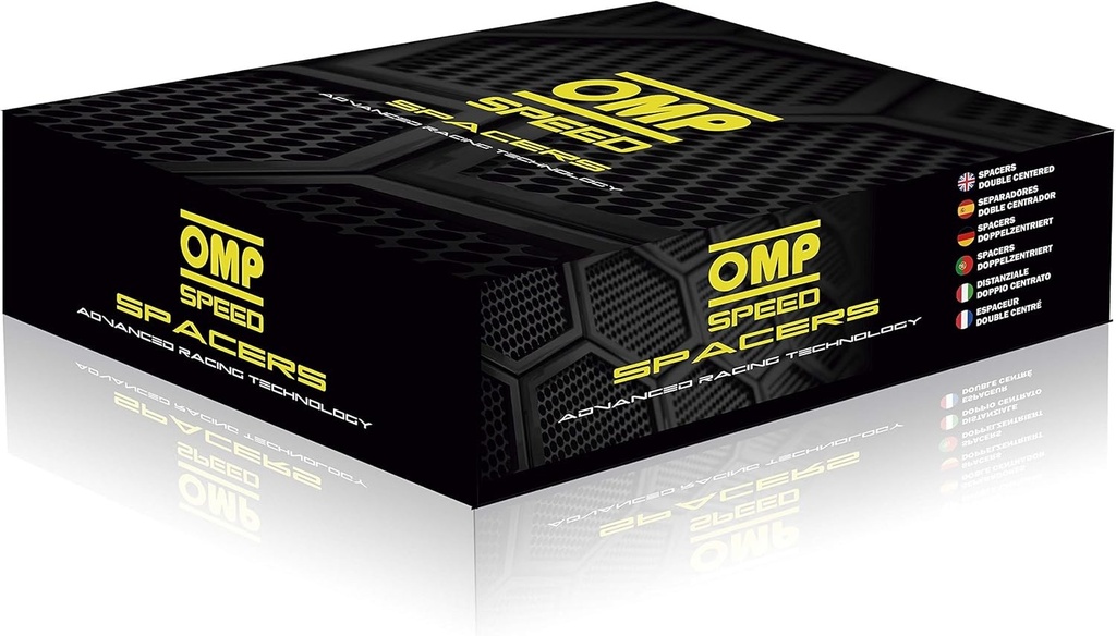 Set de 2 distantiere roata OMP Speed ​​(centrate) Grosime: 15 mm PCD: 4x100 CB: 56.1 OD: 139 Surub x8 M12x1.5 Conic + Prezon x8 M12x1.5 Aluminiu Negru - OMPS08041501