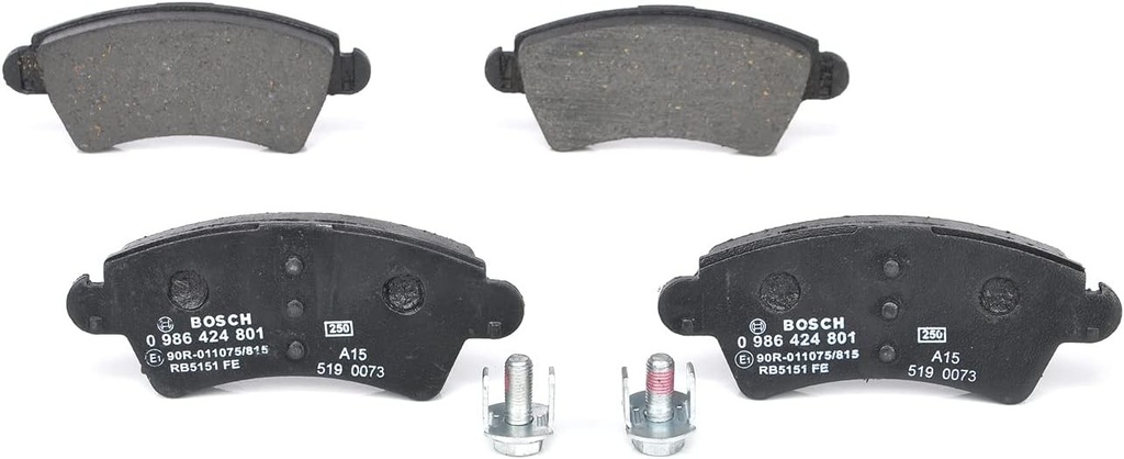 Bosch BP942 - Placute de frana fata pentru autoturisme - Calitate Bosch - Reducere a zgomotului si a prafului - Certificare ECE-R90 - Fara cupru - Set de 4 placute - Cu accesorii