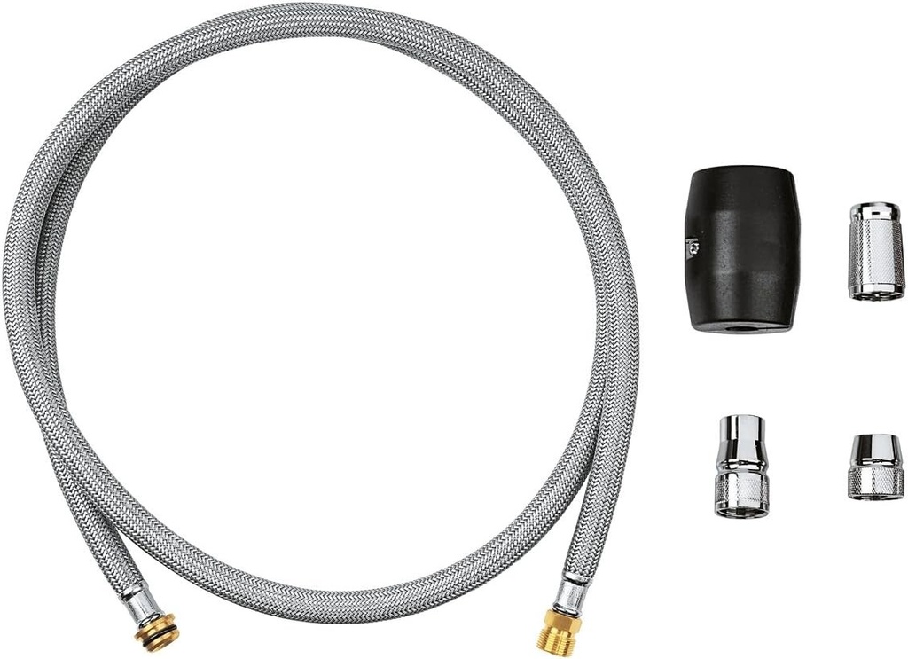 Furtun de schimb GROHE cu greutate pentru baterii de bucatarie (pentru capete de pulverizare extractibile sau duze de aerator, incl. greutate si piulite de ghidare G 1/2", 1425 mm lungime), 48293000