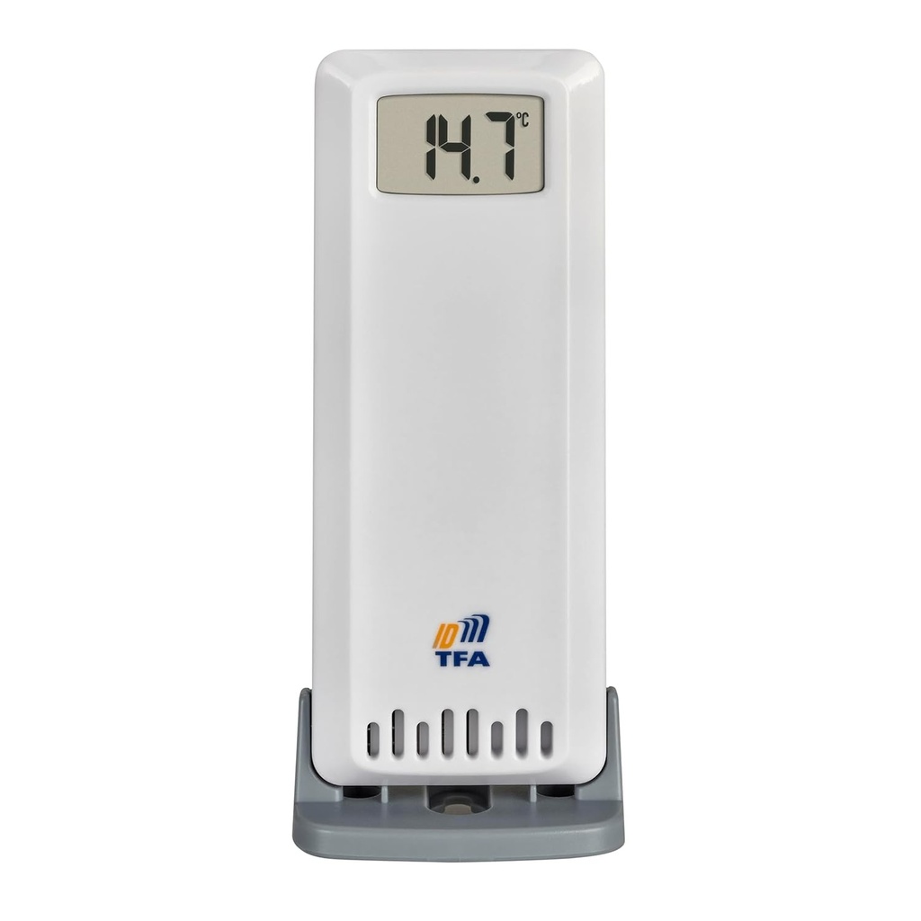 Transmitator de schimb/suplimentar TFA Dostmann TFA-ID ID-A0, 30.3900.02, pentru temperatura si umiditate, pentru statii TFA.me, pentru controlul climei, utilizare in interior sau exterior, raza de actiune 100 m, 868 MHz, alb