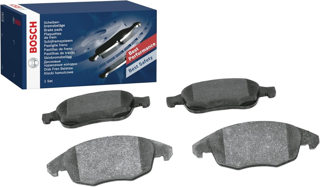 Bosch BP1170 - Placute de frana fata pentru autoturisme - Calitate Bosch - pentru franare silentioasa cu praf minim - Certificare ECE-R90 - fara cupru - 1 set de 4 placute de frana