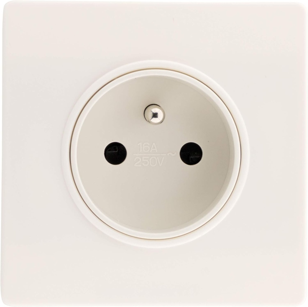 Priza auto Zenitech 2P+T 16A cu gheare - Alb - Diwone