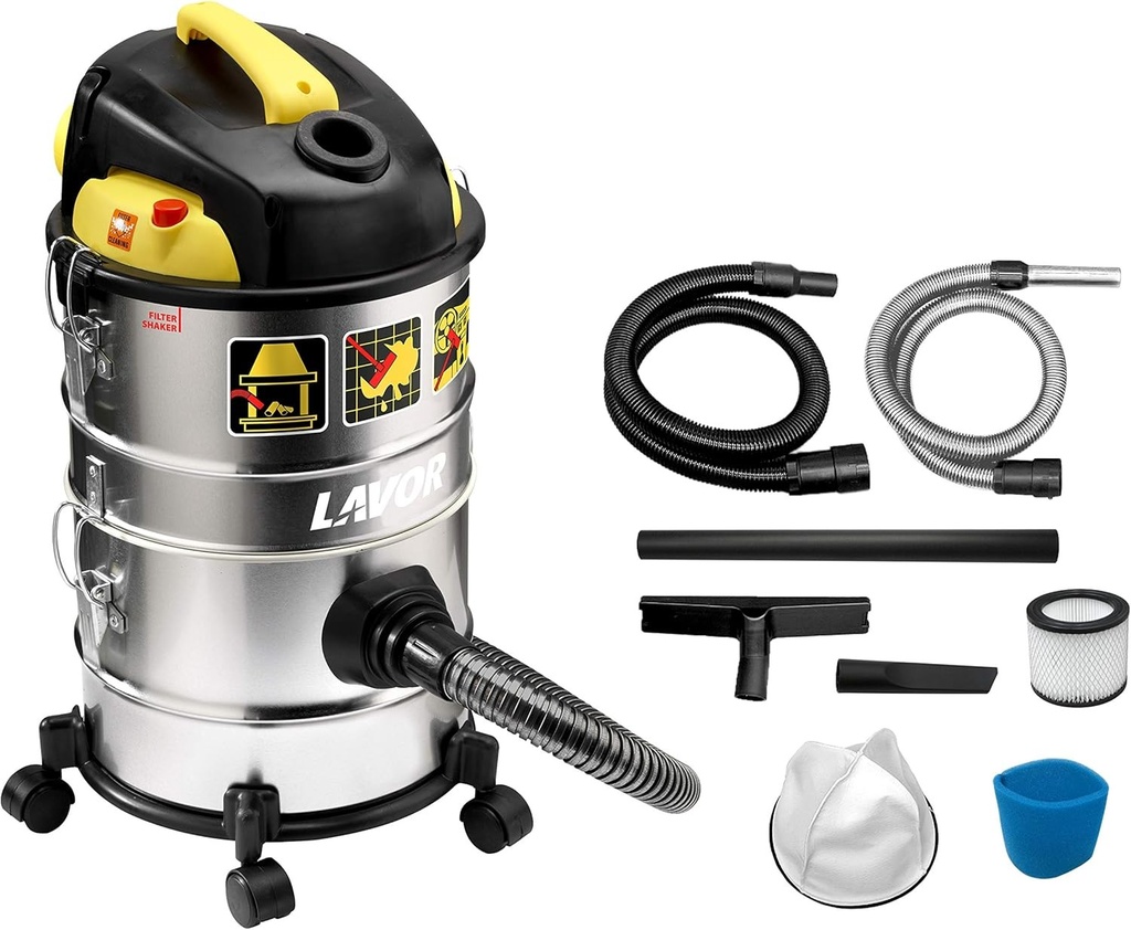 Aspirator de cenusa Ashley Combo 4 in 1 | Aspirator de praf, uscat si umed | Filtru autocuratabil datorita vibratiilor pneumatice | Racire bypass